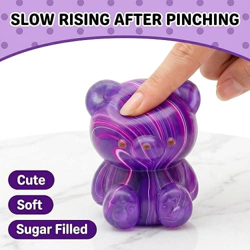 papejoyyy 4 Pack Bear Squishy Toys, 3 Inch Durable Slow Rising Stress Relief Sensory Squeeze Toys for Adults and Kids, Birthday Gifts, Party Favors, Classroom Prizes thumbnail 6