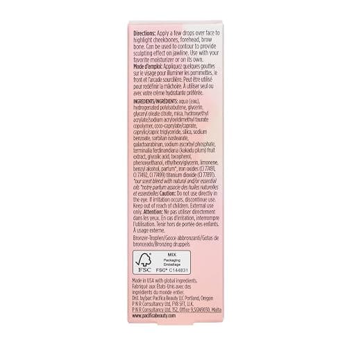 Pacifica Sunny Glow Liquid Face Bronzer Drops - Face Makeup Bronzing For Face & Cheeks for Instant Sun-Kissed Glow - Vitamin C & Glycolic Acid Infused Liquid Bronzer Illuminating Highlighting Clean thumbnail 27