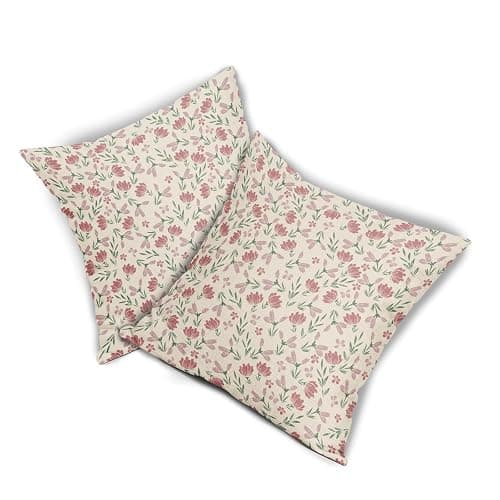 Aytipun Green Pink Floral Pillow Covers 18x18 Set of 2 Vintage Rustic Old Style Cute Small Flower Print Decorative Outdoor Pillowcases Farmhouse Throw Cushion Case Decor for Couch Sofa Bed thumbnail 8