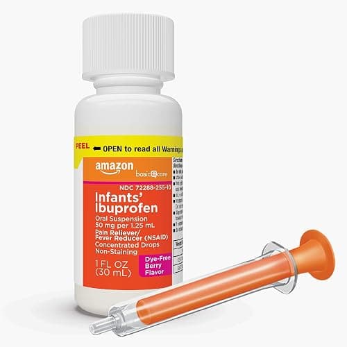 Amazon Basic Care Infants’ Ibuprofen Oral Suspension, 50 mg/1.25 mL, Berry Flavor Concentrated Drops, Dye-Free, 1 fl oz (Pack of 1) thumbnail 6