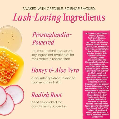 4mL- Lash Enhancing Serum - Peptide & Vitamin Infused Formula for Longer, Thicker, Fuller Looking Lashes, Ophthalmologist Tested, Cruelty-Free (6-month supply) thumbnail 5