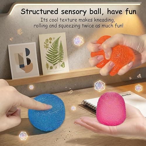 Gumdrop Squishy- Stress Balls for Kids and Adults, Super Solid Squeeze Ball, Sensory for Stress Relief, Focus, and Fun, Stretchy Squeeze Stress Relief Balls for Anxiety (Blue+Pink) thumbnail 6