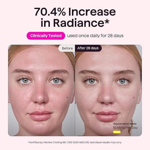 wavytalk Red Light Therapy Mask for Face, Glow Time LED Face Mask 850nm NIR | for Anti-Fine Line, Acne, Skin Rejuvenation with 456 LED Chips, 3 Modes, Gift for Women Wife Mom thumbnail 6
