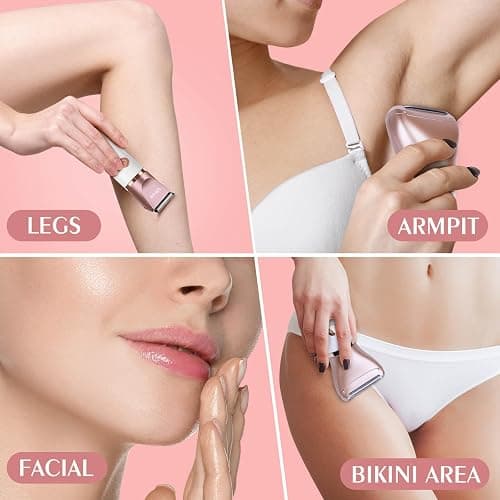 Ufree Electric Shaver Razors for Women Pubic Hair, Bikini Trimmer for Face and Body Hair, Wet & Dry Use Groomer, Hair Trimmer, Birthday Gifts for Women, Gold thumbnail 3