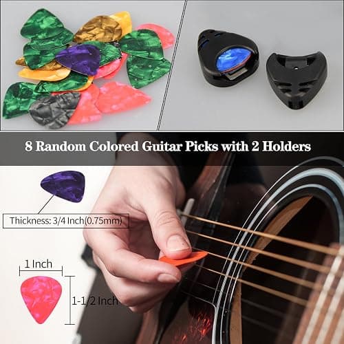 Guitar Capo Guitar Tuner Set, Guitar Accessories, Including Guitar Capo Guitar Tuner Guitar Picks and Guitar Pick Holder, for Guitar Players and Guitar Beginners thumbnail 6