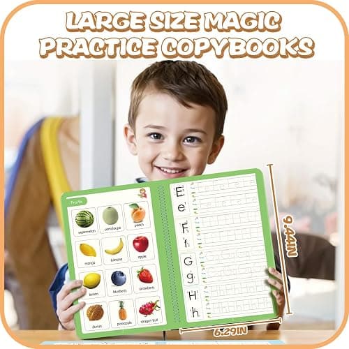 Magic Practice Copybook, Reusable Writing Practice Book, for Preschool Kids Age 3-8 ​Calligraphy 9.44in×6.29in(5 Books with Pens) thumbnail 2
