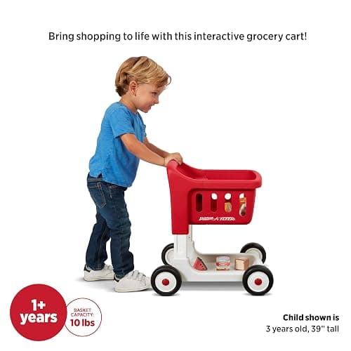 Radio Flyer Toddler Shopping Cart Walker with Wheels, Lights, and Sound for ages1+, Educational and Imaginative Play and Walk Behind thumbnail 4