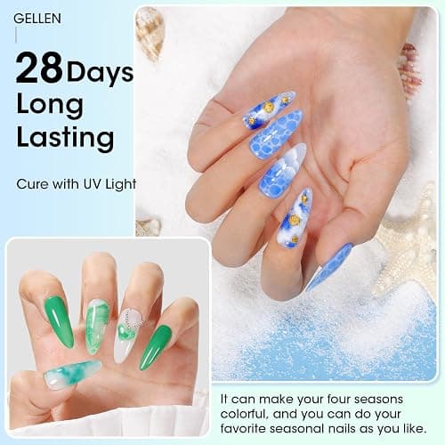GELLEN Clear Blooming Gel Nail Polish, UV Lamp Needed, 18ml Large Size | Blooming Gel for Marble Watercolor Gradient Nail Art Home Salon, Long Wear, Fade-Resistant thumbnail 5