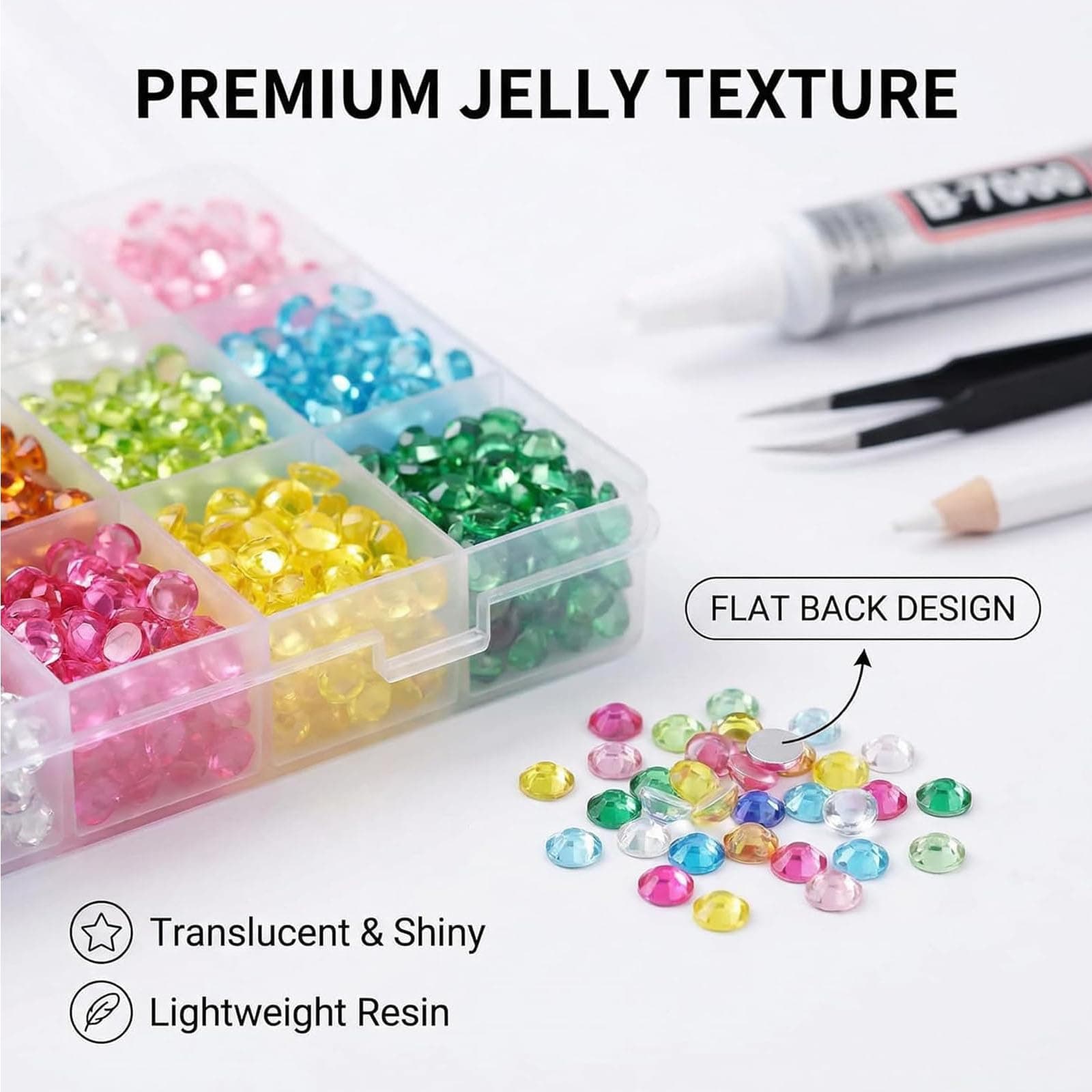 2026 New Bedazzling Kit 24/32/40 Colors, 3mm Flatback Resin Rhinestones for Crafts, Bedazzler with Glue for Nail Gems, DIY Shoes, 1 Colors=800 Pcs (24) thumbnail 3