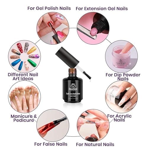 Beetles 15ml Nail Foil Glue, Foil Transfer Gel for Nails Stickers Transfer Nail Art Gel Nail Polish Soak Off LED Lamp Required Manicure DIY at Home Nail Gifts for Women thumbnail 2