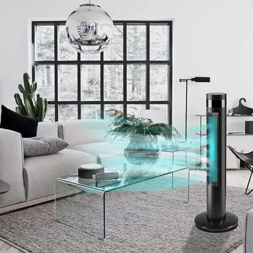 Antarctic Star Tower Fan Portable Electric Oscillating Fan Quiet Cooling Remote Control Standing Bladeless Floor Fans 3 Speeds Wind Modes Timer Bedroom Office (36 inch, Black) | Quiet Cooling Remote Control Standing Bladeless 3 Speeds Wind Modes Timer for Bedroom Office thumbnail 2