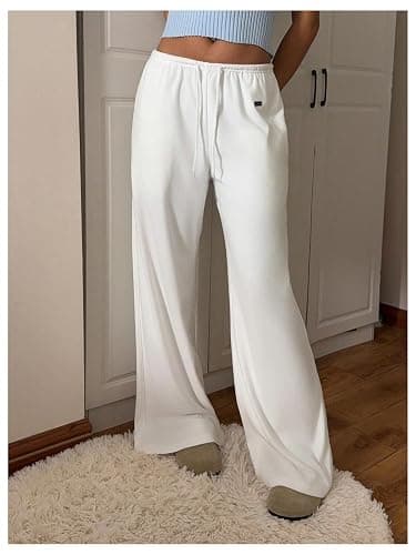 SOLY HUX Women's Drawstring Sweatpants Low Rise Baggy Wide Leg Pants with Pockets thumbnail 5