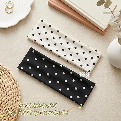 TERSE Polka Dot Headbands for Women Trendy Women Hair Accessories: Cute Head Bands for Women's Hair Fashion Hairbands 6PCS thumbnail 2