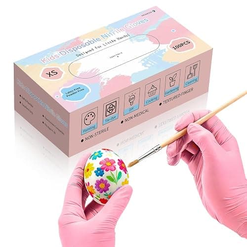 PROMEDIX P Kids Disposable Gloves for 6-10 Years,100PCS Nitrile Gloves for Crafting,Cooking,Latex-Free,Powder-Free - Image 1