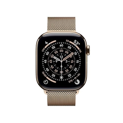 Apple Watch Series 11 [GPS + Cellular 42mm] Smartwatch with Gold Titanium Case with Gold Milanese Loop. Sleep Score, Fitness Tracker, Health Monitoring, Always-On Display, Water Resistant thumbnail 2