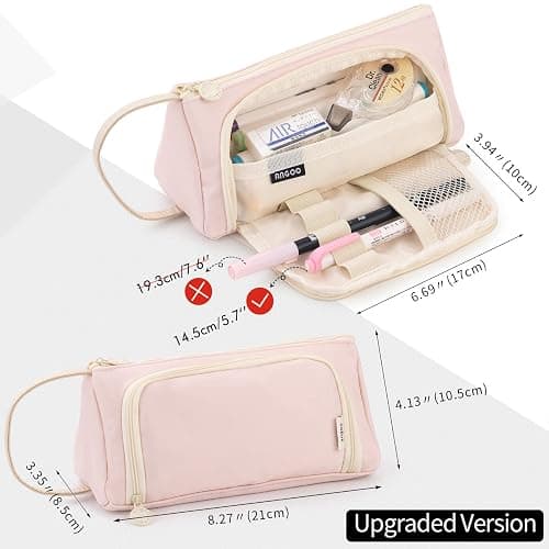 EASTHILL Big Capacity Pencil Case Pouch Pen Case Simple Stationery Bag School College Office Organizer for Teens Girls Adults Student thumbnail 5