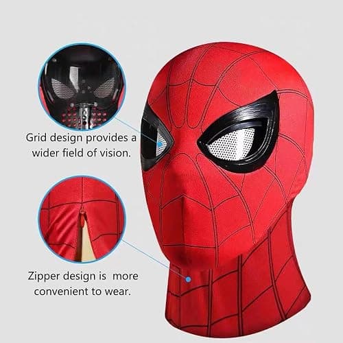Spider Hero Mechanical Eyes Homecoming Mask - Super Hero Full Mask Moving Lenses Cosplay Wearable Prop thumbnail 4