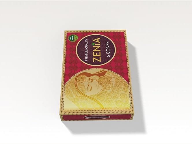 Zenia 6 Pack 100% Natural Ready to Use Henna Paste Hair Color Hair Dye Cones Reddish Brown Color thumbnail 7