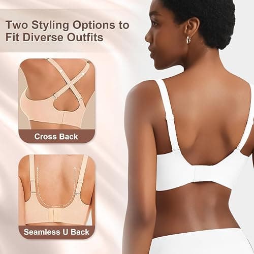 FITPPY Jelly Wireless Bras for Women No Underwire Deep V Push Up Seamless Bras Comfortable Tshirt Bralettes Everyday Bras thumbnail 5