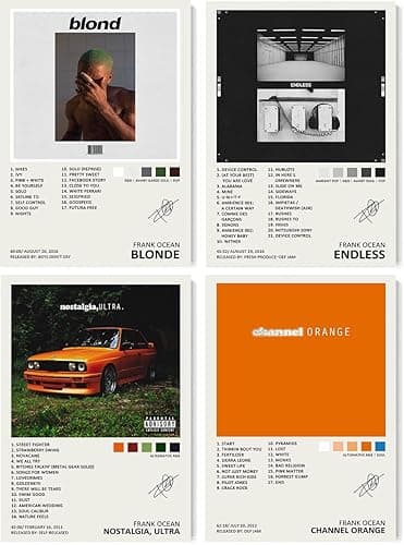 generisch Frank Ocean Poster (Set of 4) Music Album Cover Signed Limited Leinwand Poster Unframed 8inx12in(20x30cm) - Image 1