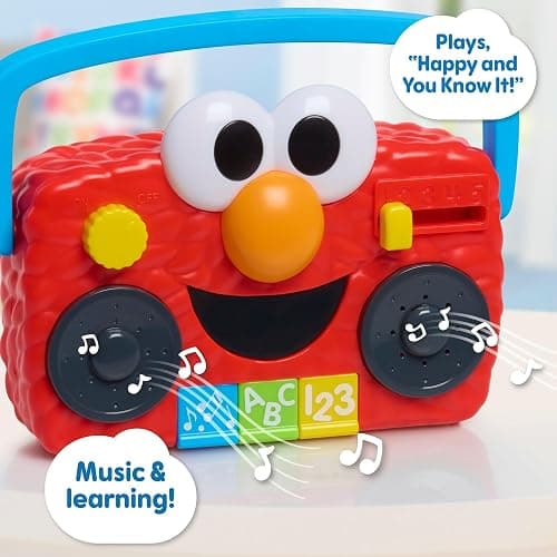 Sesame Street Elmo Take Along Boombox with Lights & Sounds, 5.5-inch Interactive Toy, Learning and Education, Kids Toys for Ages 2 Up by Just Play thumbnail 3