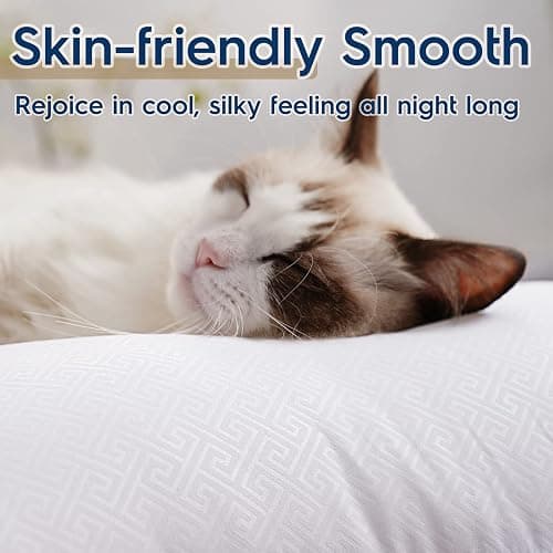 viewstar Bed Pillows King Size Set of 2, Firm Support Down Alternative Gusseted Pillows for Side, Back, or Stomach Sleepers, White thumbnail 7