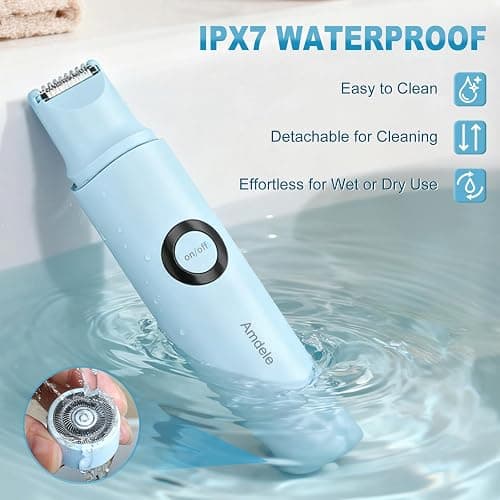 Bikini Trimmer for Women - 2 in 1 Electric Painless Razors for Women with Dual Heads, Waterproof Pubic Hair Groomer for Body Underarm Leg Face, Rechargeable Compact Travel Shaver thumbnail 3