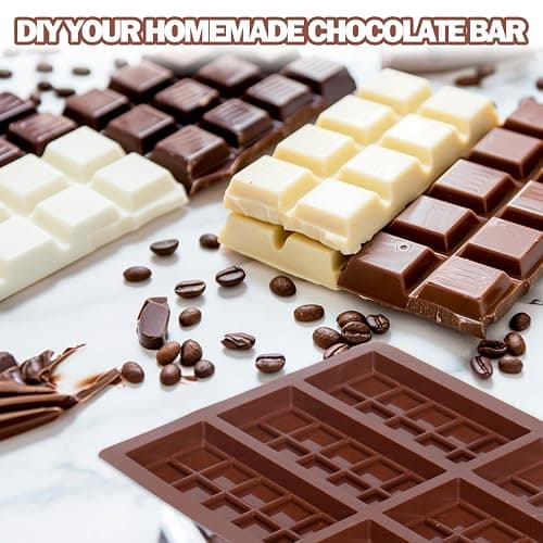 Mity rain Chocolate Bar Mold Deep, Silicone Thick Chocolate Bar Mold for Stuffed Bar, Square Knafeh Pistachio Chocolate Bar Break Apart Candy Bar Molds with 100pcs Storage Bags - square deep chololate thumbnail 5