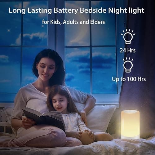 G Keni Nursery Night Light for Baby, Portable LED Touch Night Lamp for Kids and Adult, Breastfeeding, Sleep Aid, USB Rechargeable Nursing Lamp, Bedside Dimmable Warm Night Light, Soft Eye Caring thumbnail 5