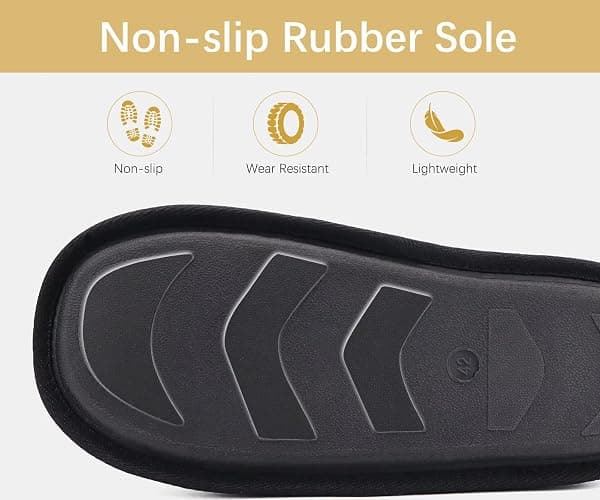 ONCAI Men's House Slippers Memory Foam Slip-On Warm Cozy Scuff Home Bedroom Shoes with Indoor/Outdoor Rubber Soles US Size 7-15 thumbnail 6