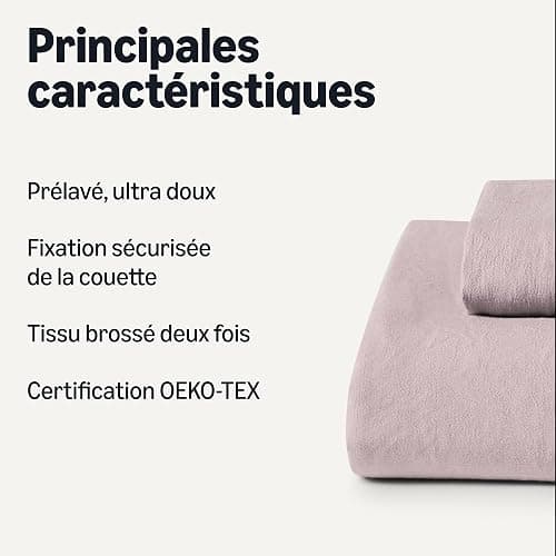 Amazon Basics Parure de Lit 1 Personne 2 Pièces en Microfibre Prélavée, Extra Douce avec Effet Froissé Naturel, sans Repassage, Housse de Couette 135 x 200 cm et 1 Taie d'oreiller 65 x 65 cm, Violet thumbnail 2