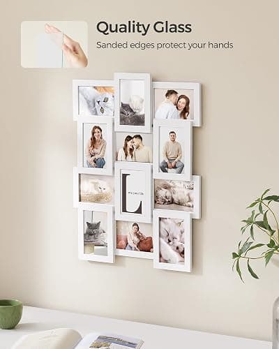 SONGMICS Collage Picture Frames, 4x6 for Wall Decor, Multi Family Photo for Gallery Decor, Hanging Display, Set of 12, Cloud White URPF026W01 thumbnail 5