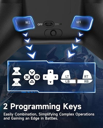EasySMX X15 PC Controller - Enhanced Wireless Bluetooth Controller with Hall Joysticks/Hall Triggers/RGB Lighting - No Stick Drift, No Dead Zone - Work for Windows PC, Android, Steam and Switch thumbnail 6