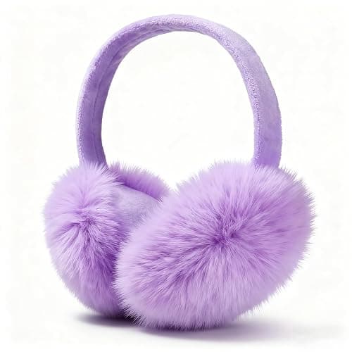 CHUANGLI Women Foldable Ear Muffs for Cold Weather Fluffy Earmuffs Lady Winter Warm Headband Cute Soft Ear Warmers - Image 1