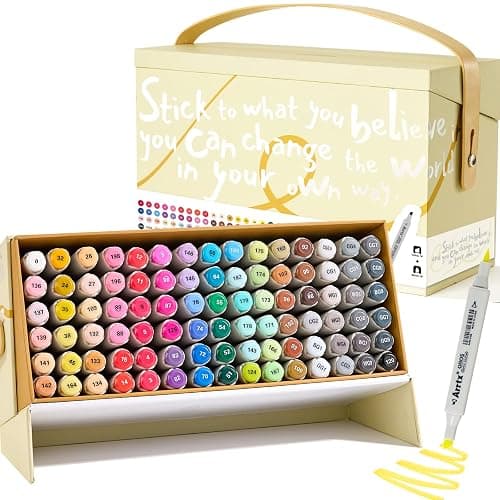 Arrtx Alcohol Markers OROS 90 Colors,Brush and Chisel Tip,Art Markers for Artists Adult Coloring Sketch Illustration, Comic - Image 1