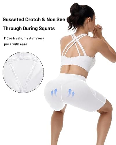 Runhit Biker Shorts Women with Pockets - 8''/5''/3'' High Waisted Yoga Workout Gym Spandex Tummy Control Shorts thumbnail 4