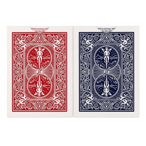 Bicycle Rider Back Playing Cards, Standard Poker Size Deck of Cards, Red & Blue (2 Pack), Classic Cards, Blackjack, Family Game Night & Card Games, Fun for All Ages | Air Cushion Finish, Over 140 years of trusted quality, Perfect for poker and blackjack, 52 cards plus 2 Jokers thumbnail 5