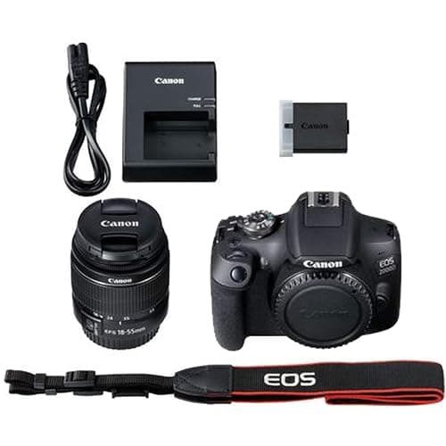 Canon EOS 2000D / Rebel T7 DSLR Camera w/EF-S 18-55mm F/3.5-5.6 Zoom Lens + 64GB Memory, LED Video Light, Case, Gripster Tripod, and More (Essential Bundle) (Renewed) thumbnail 8
