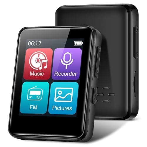 MP3 Music Player 32GB with Bluetooth, Portable Mini Music Player with 1.8 inch Screen, Speakers, FM Radio, Recorder, Up to 512GB, Black - Image 1
