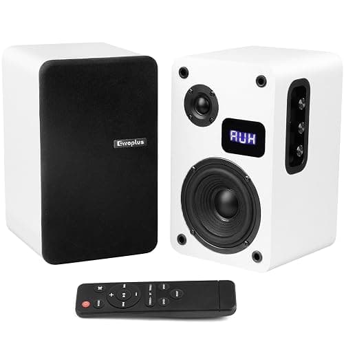 Orroplus White Bookshelf Speakers Pair, 70W Powered Record Player Turntable Speakers Wired Optical/ARC/RCA/AUX/BT Input HiFi Stereo Speakers with 4" Woofer for Home TV Desktop PC Studio Monitor - White - Image 1