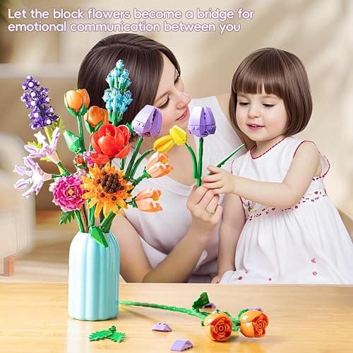 Sawaruita Flowers Bouquet Botanical Building Block Sets for Adult-9 Kind of Wildflowers Botanical Collection with Vase- Plants Toys for Kids Home Decor for Mothers Day,Valentines,Birthday Gifts thumbnail 5