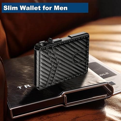 ZALVEX Wallet for Men, Mens Minimalist Wallet 9-13 Cards, Slim Compact Wallet with Money Clip & ID Window, RFID Blocking Smart Pop Up Card Wallet, Metal Aluminum Credit Card Holder Bifold Wallet thumbnail 2