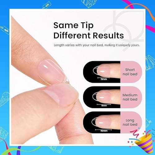 Beetles Gel Nail Kit Short Almond Gift Spree, with Dehydrator and Primer, 576Pcs Half Matte Etch-X Gel Nail Tips Solid Nail Glue Mini Lamp Acrylic Tips Easy DIY Extension Set Gift for Women thumbnail 9