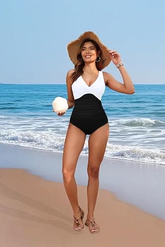 Holipick Women Tummy Control One Piece Swimsuit - Push Up Bathing Suit Full Coverage Slimming Swimwear thumbnail 6