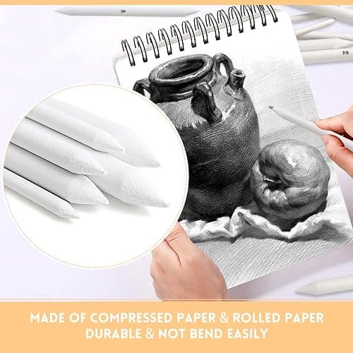 13 Pcs Blending Stumps For Drawing,Tortillions Set With Sandpaper Board,Professional Art Blenders & Sketch Drawing Tools For Shading,Blending Pencil Art Supplies Kit For Beginner,Students, Adults,Charcoal Pencil Drawing thumbnail 5