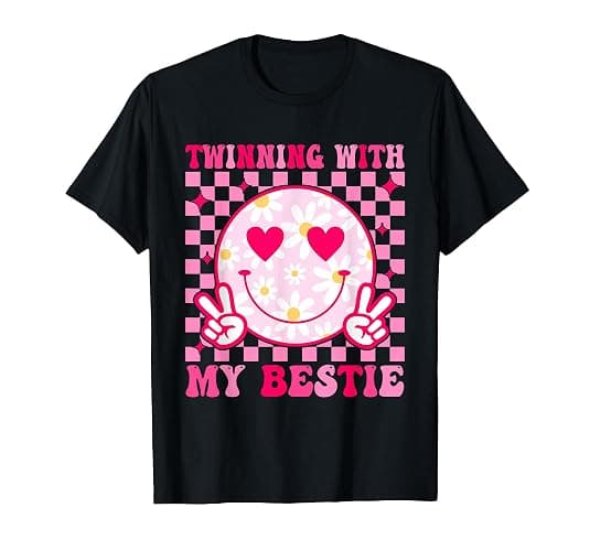 Twinning with My Bestie Matching Best Friend BFF Twins Day T-Shirt - Image 1