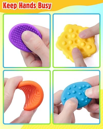 Helsort 16 Pack Textured Worry Stones, Sensory Fidget Toys for Kids Adults | Anxiety Relief, Sensory Toy for Autism ADHD Kids Calming, Quiet Small Fidgets for Classroom Prizes, Back to School Supplies thumbnail 3