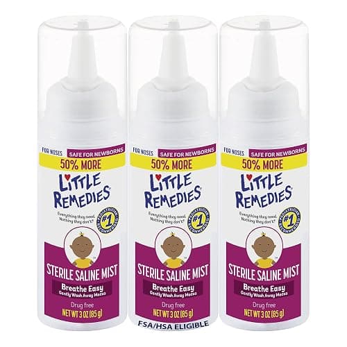 Little Remedies Sterile Baby Saline Nasal Mist, 3 Fl Oz Pack of 3 | Safe for Newborns, Relieve Stuffy and Dry Noses, Drug-Free, Gently Wash Away Mucus - Image 1