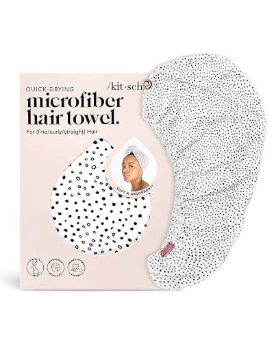 Kitsch Microfiber Hair Towel Wrap for Women - Microfiber Towel, Super Absorbent, Quick Dry, Anti-Frizz - for Long and Short Hairs, Turbans for Women, Wet and Curly Hair Wrap - Micro Dot thumbnail 2