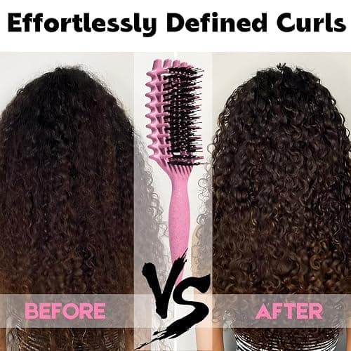 Curly Hair Brush Candybrush Curl Defining Brush for Detangling Shaping and Defining Curls for Women, Men, Wet & Dry Hair (Pink) thumbnail 5